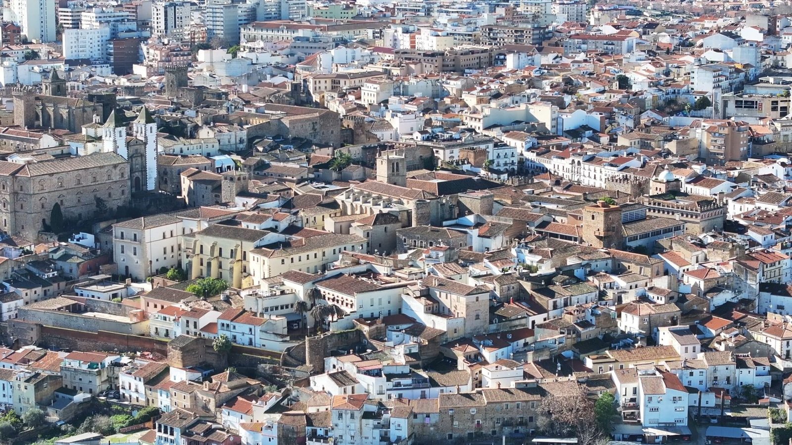 Vista panorámica de la ciudad de Cáceres